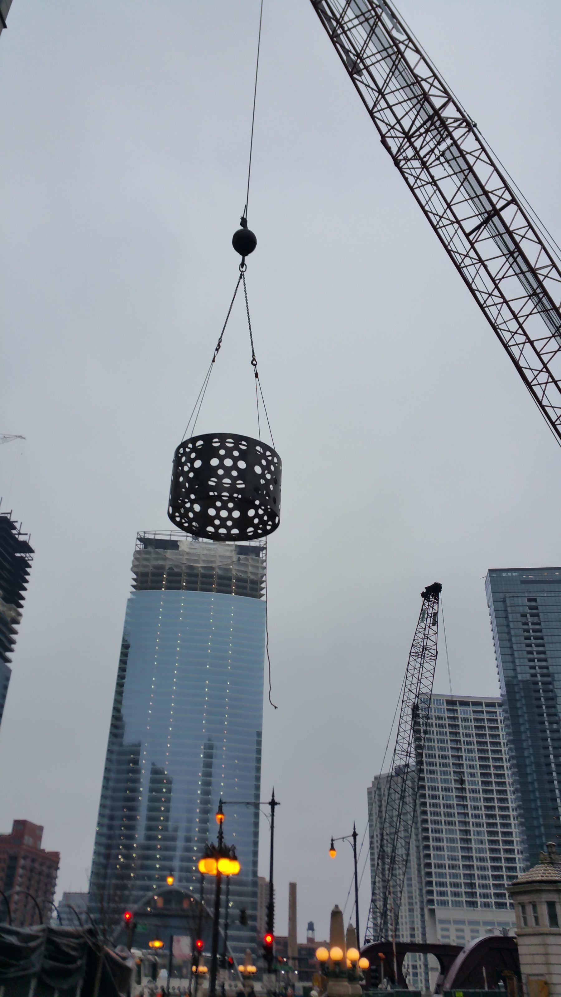 Fish lunker hanging on crane