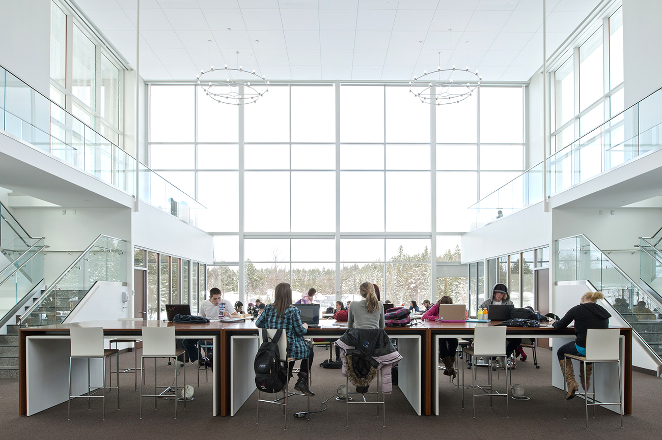 people studying in library