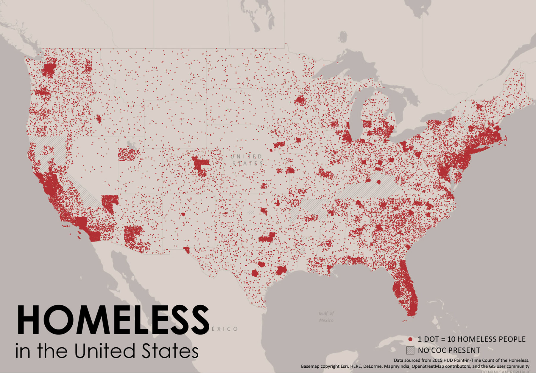 map showing homelessness in the united states