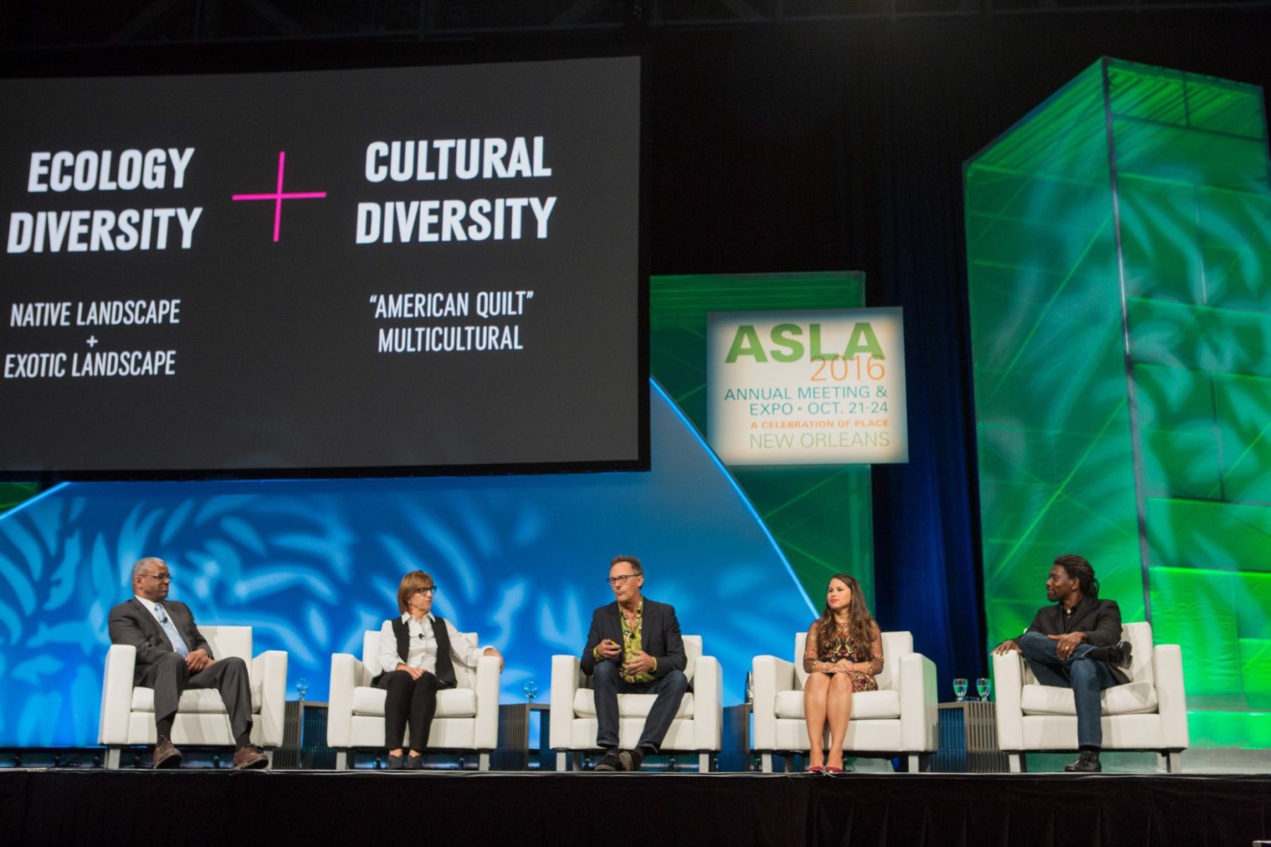 panel talking on stage