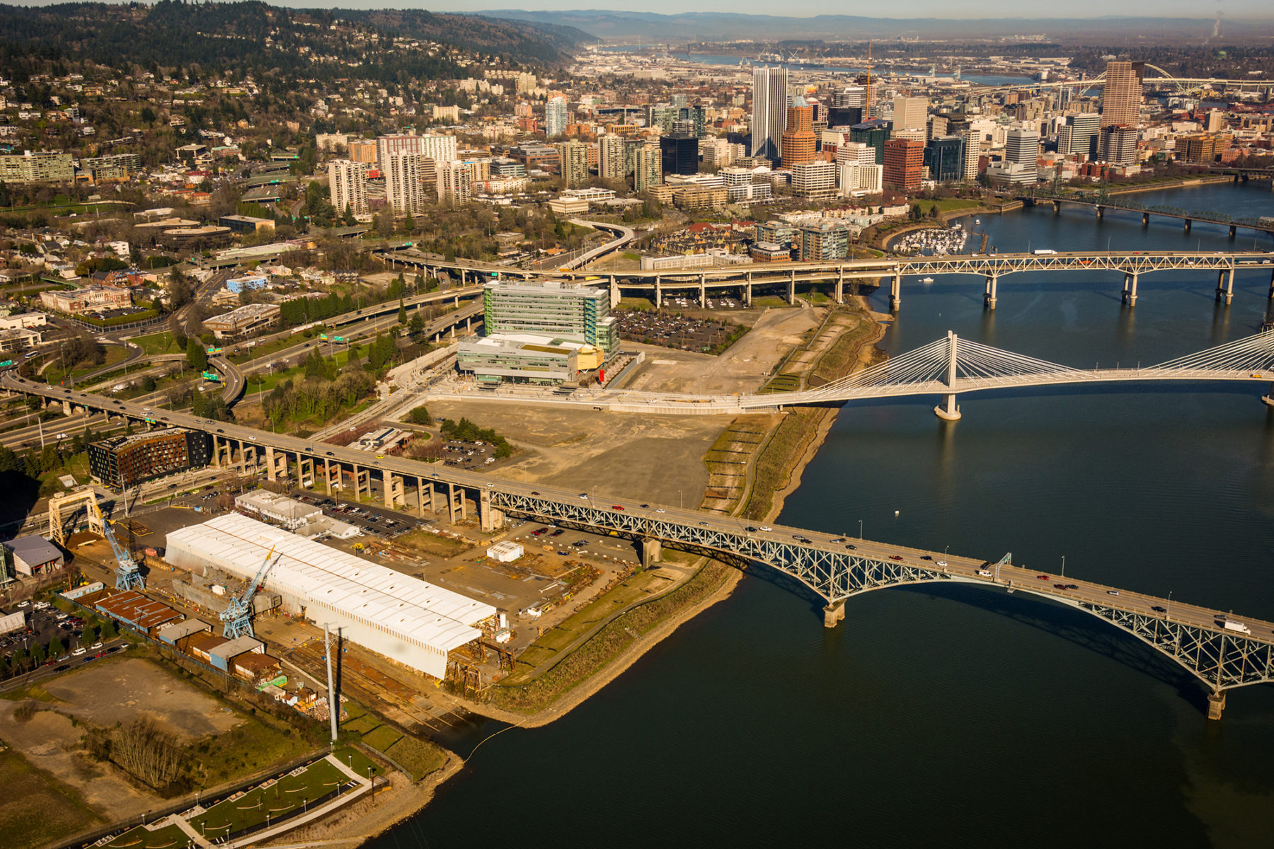 bird's eye view of waterfront