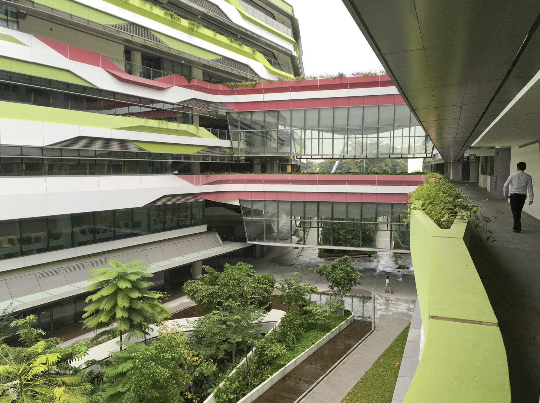 photo of building surrounding courtyard