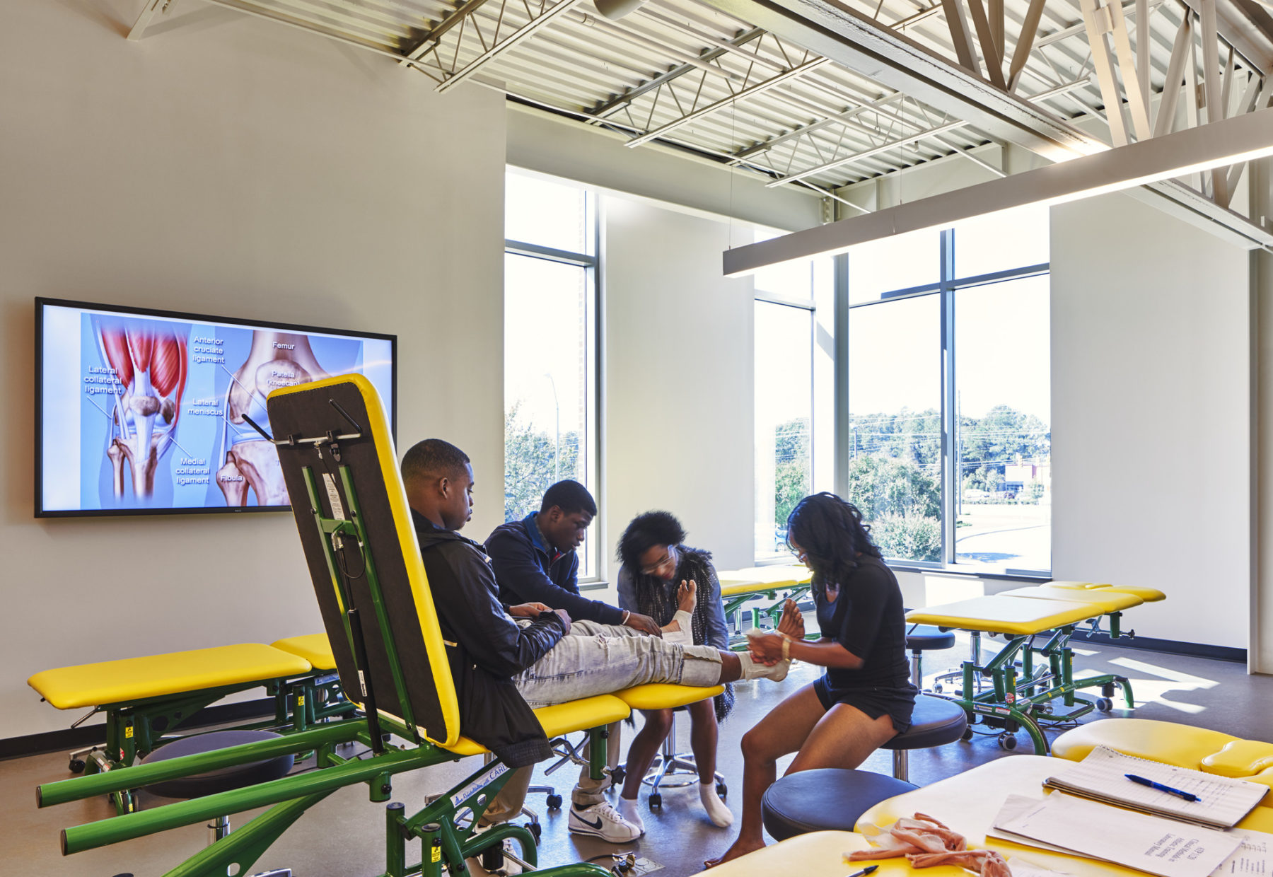 students in medical classroom