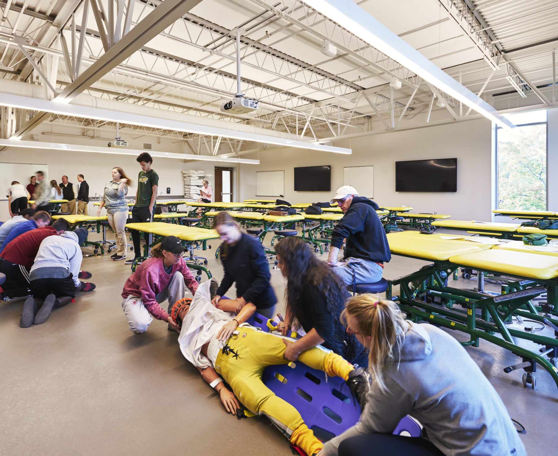 students in a medical classroom