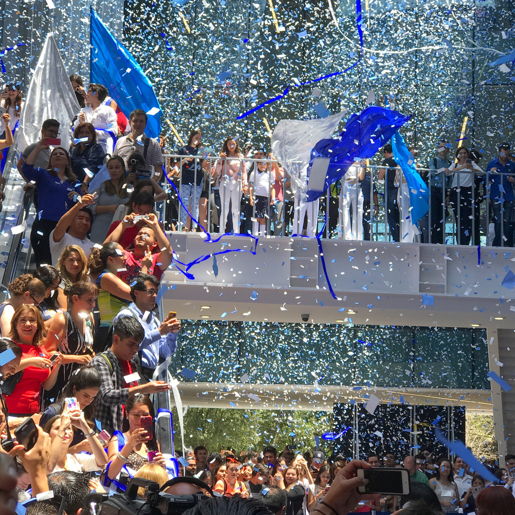 people celebrating with confetti