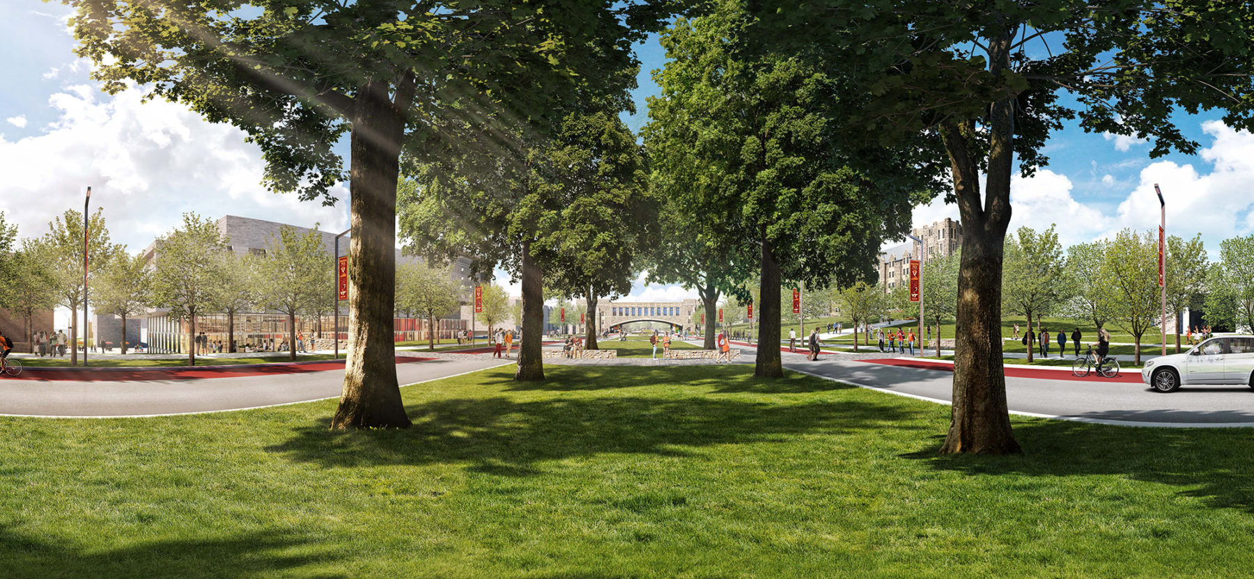 Rendering of campus street