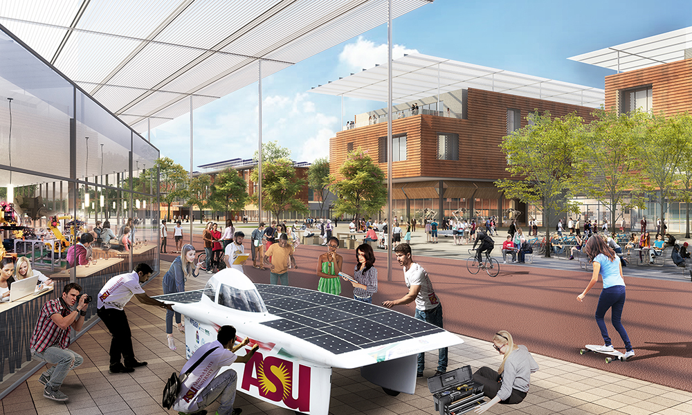 rendering of busy campus