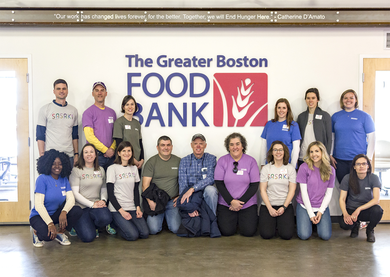 group photo at food bank