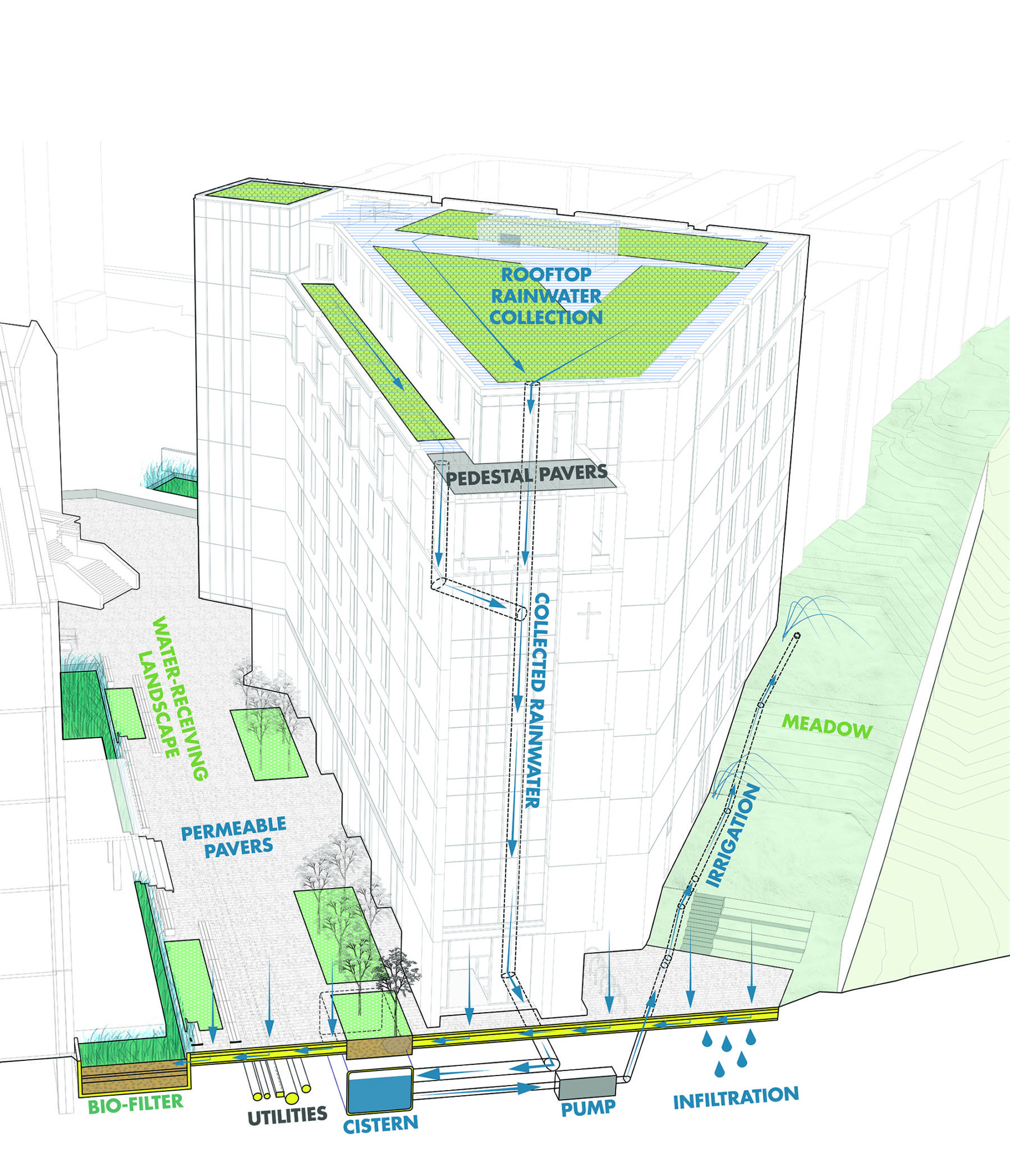 diagram of stormwater capture and reuse system