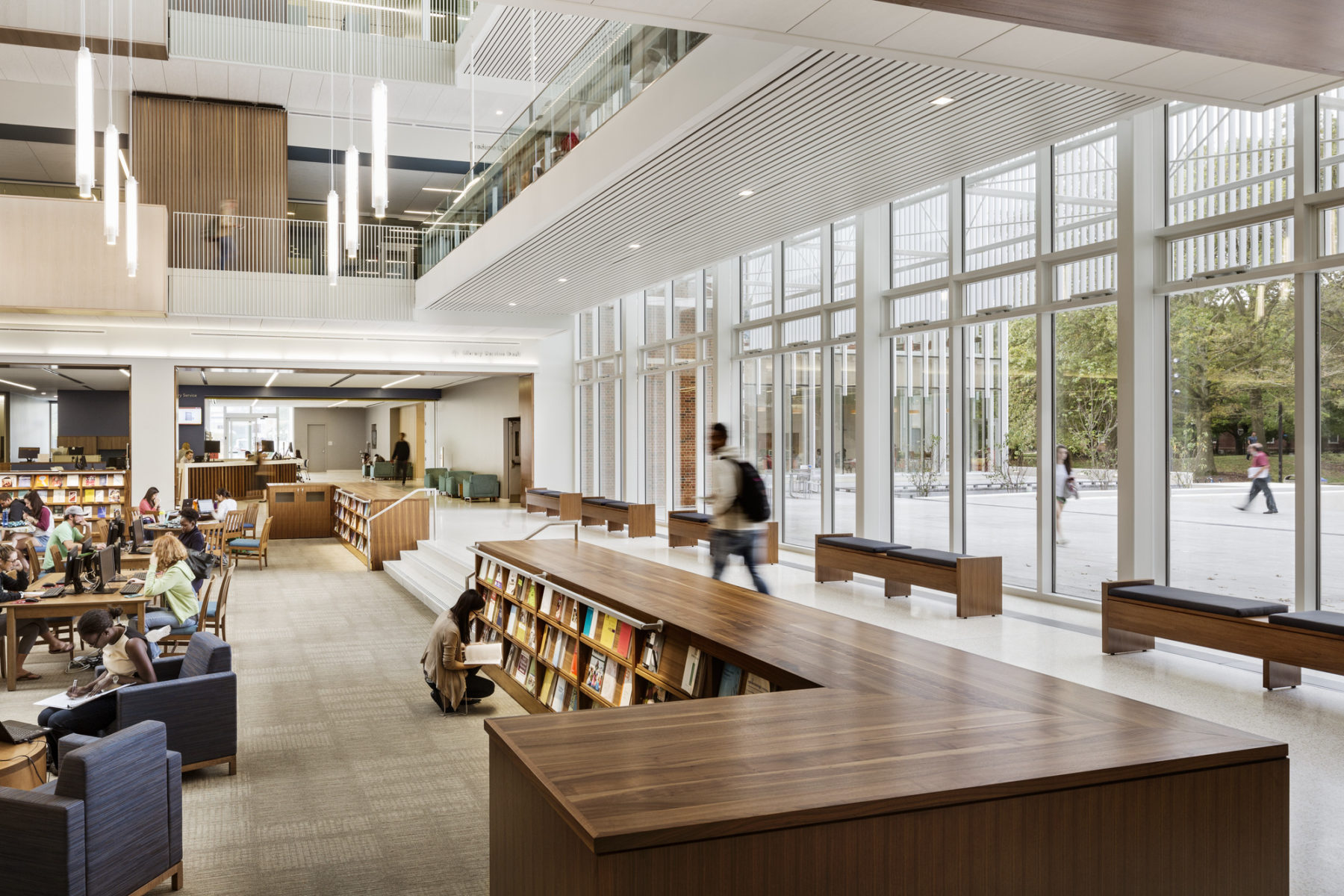 Students in a library