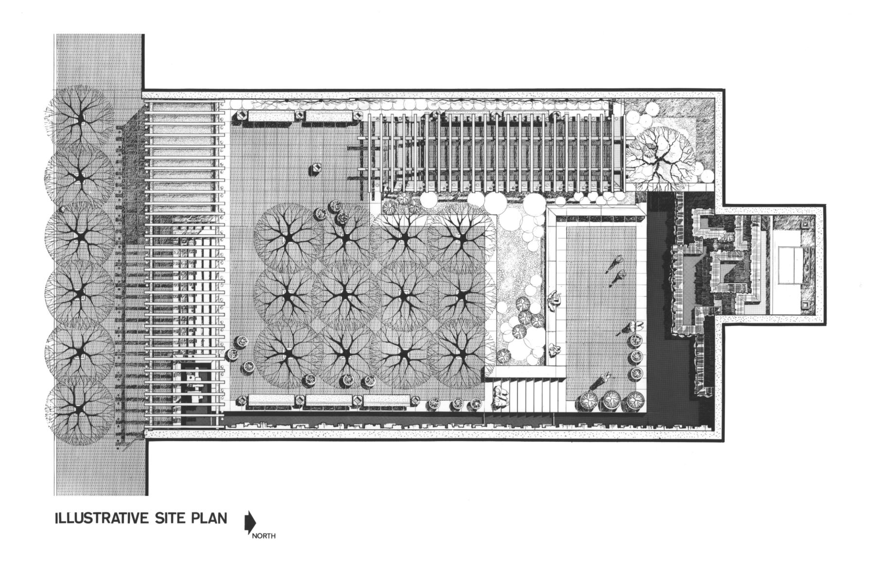 Aerial drawing of Greenacre park