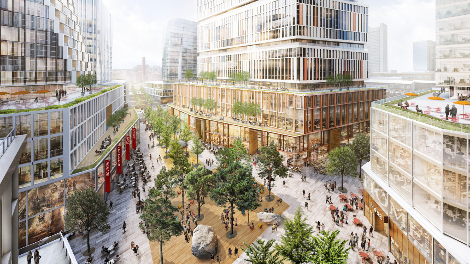 rendering of city square