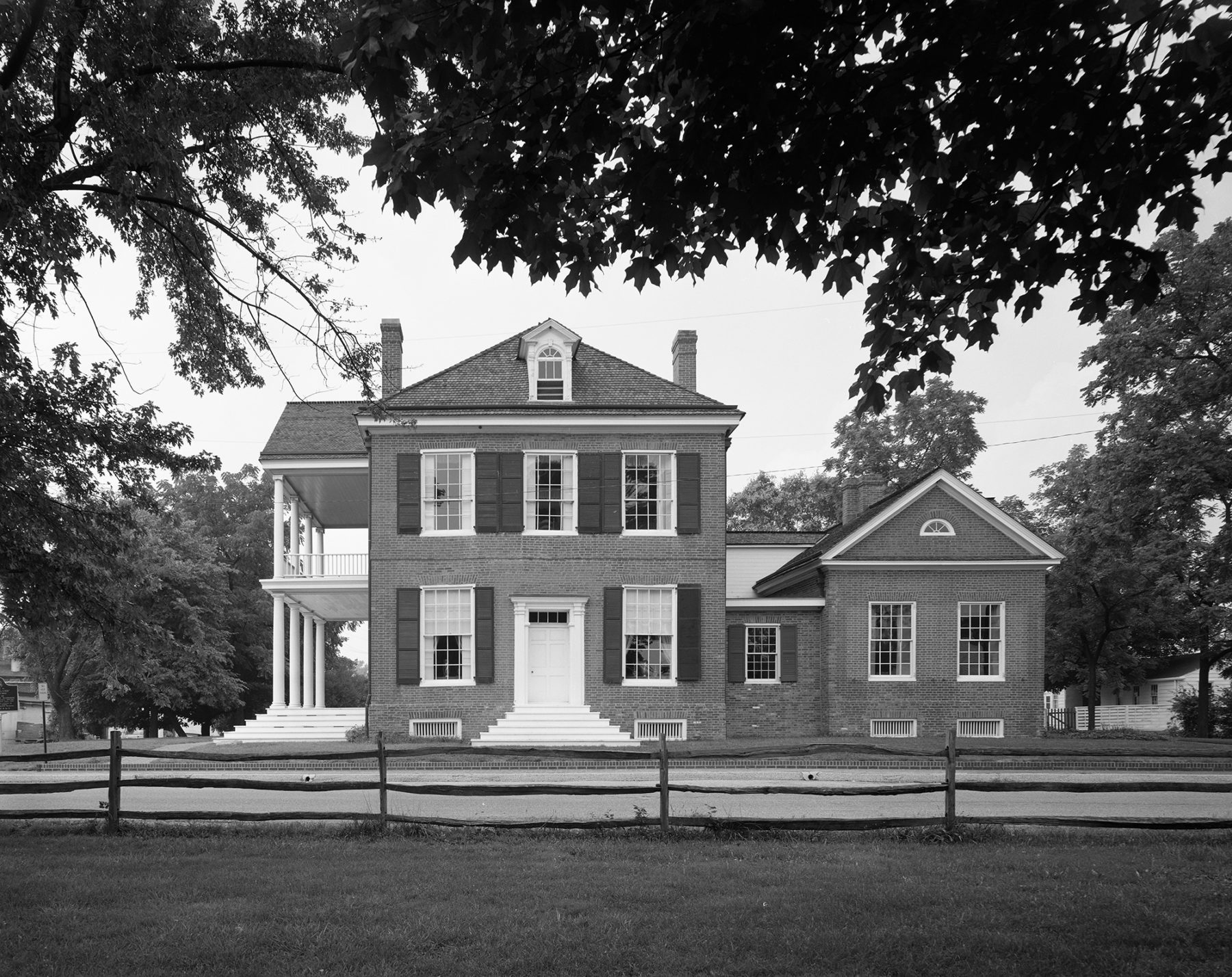 Black and white photograph of William Henry Harrison's house