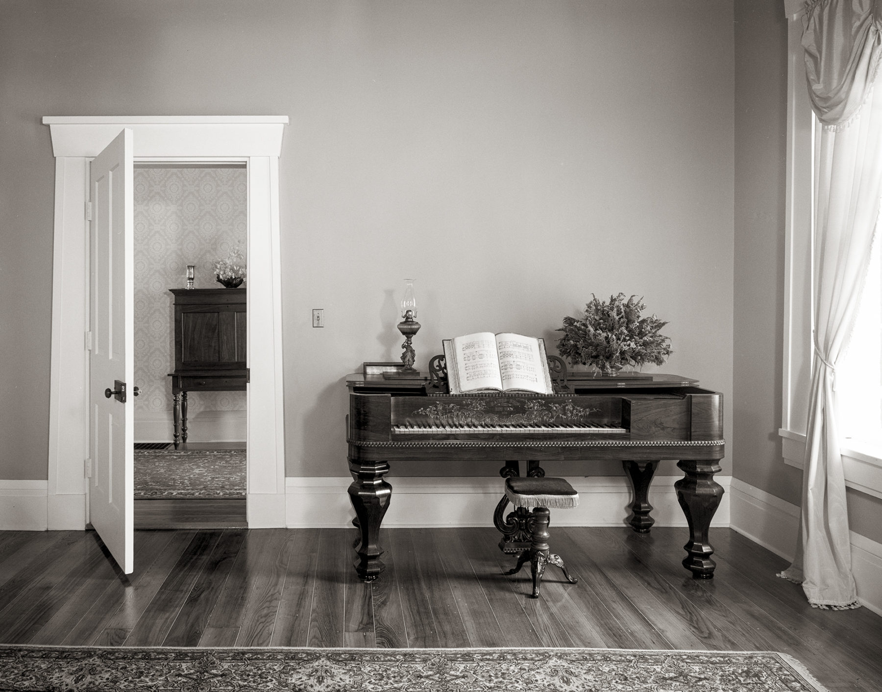 Photograph of an antique upright piano