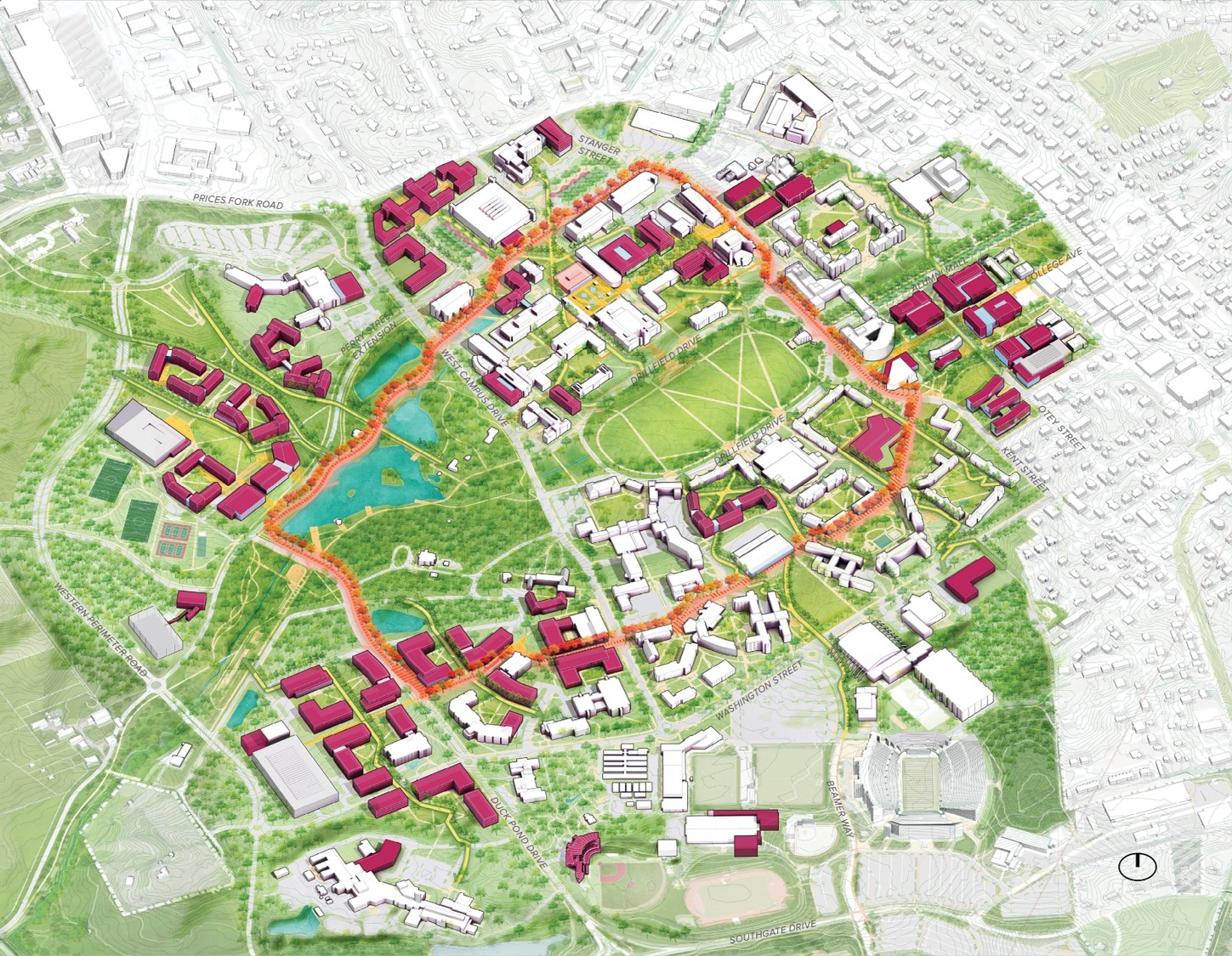 Diagram of Virginia Tech's master plan