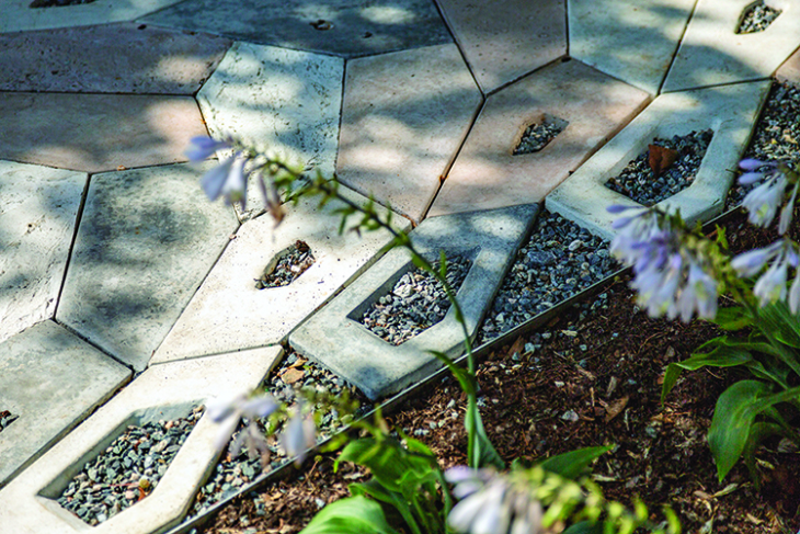 Pearmeable pavers post-installation