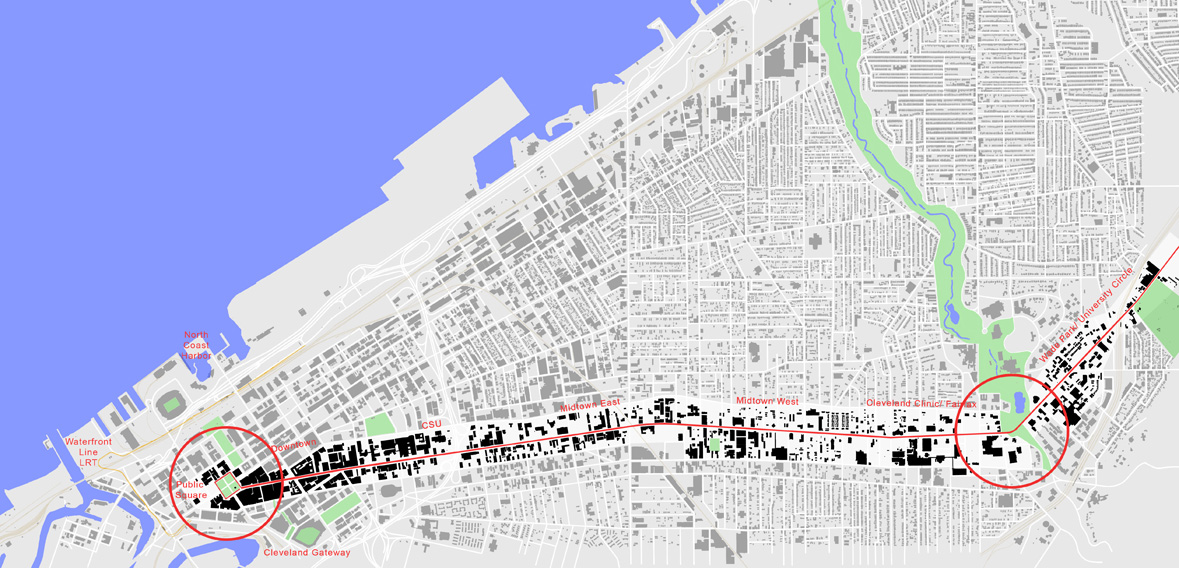 Map of Cleveland Euclid Avenue Healthline BRT