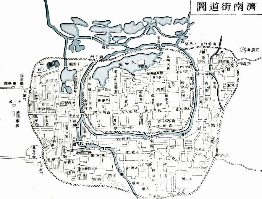 Historical map of Jinan, the City of Springs.