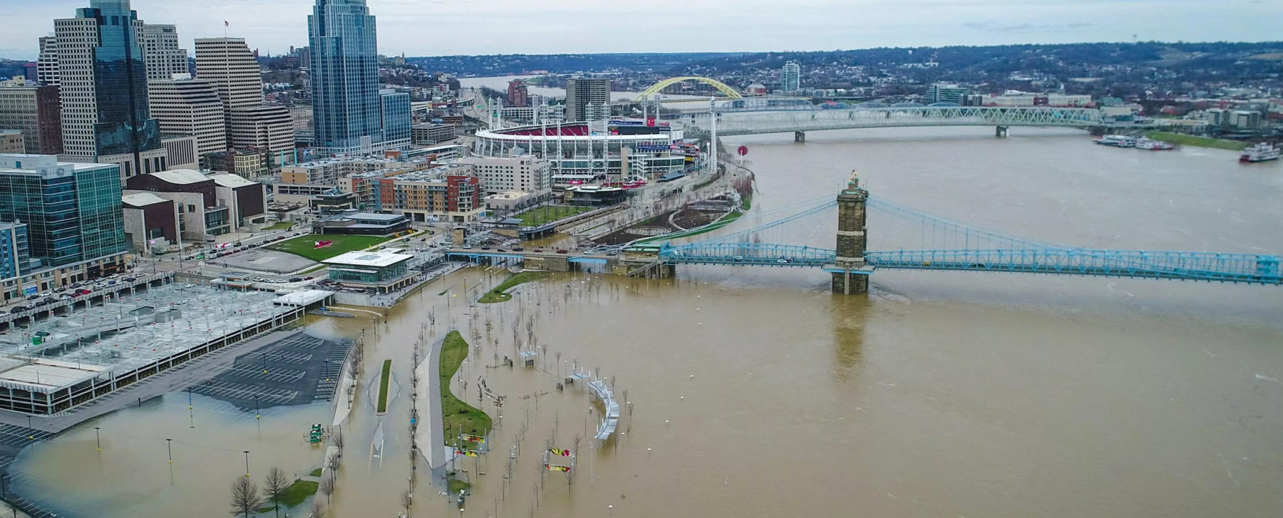 Smale Riverfront Park flooded