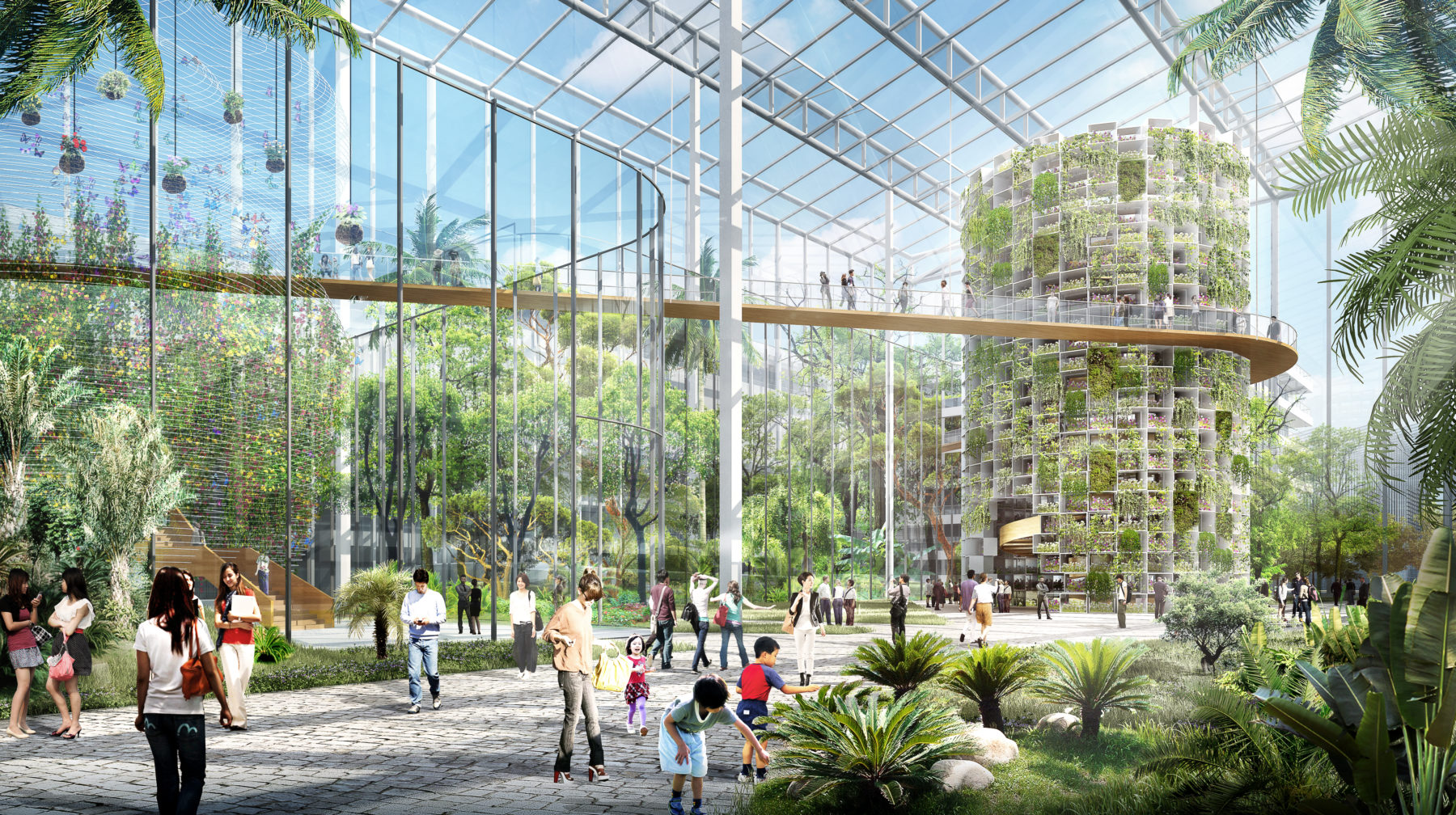 Rendering of the Sunqiao Urban Agriculture District