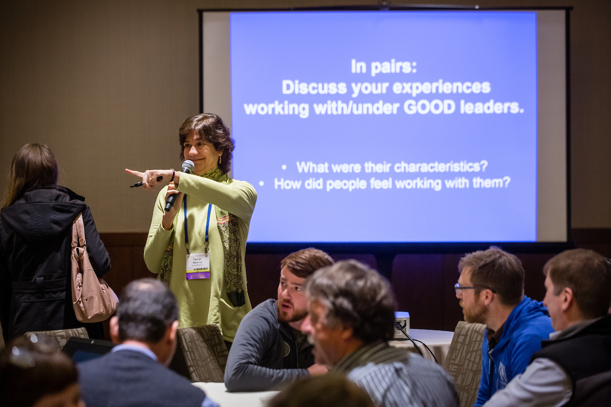 Tamar Warburg speaks at a conference