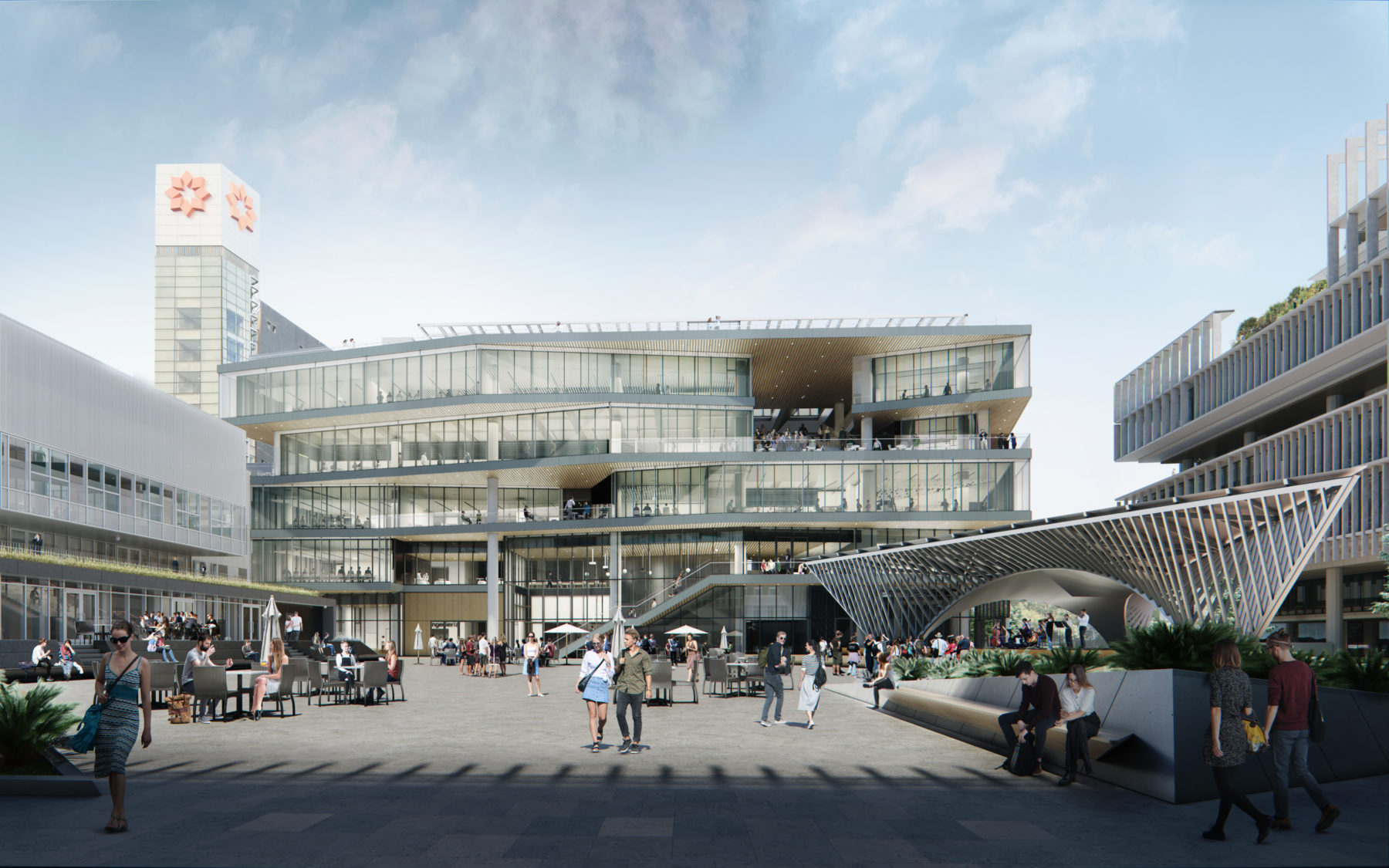 View of Engineering Innovation Center from Main Campus Plaza