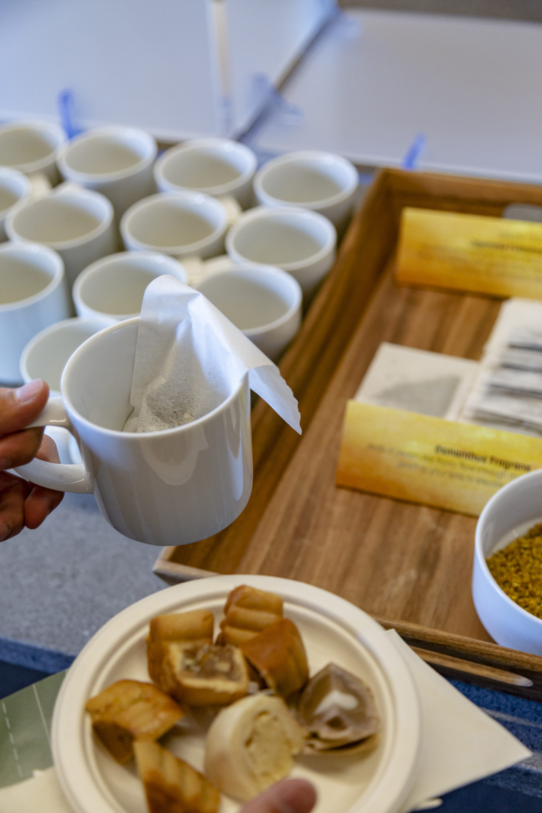 Detail photo of mug and moon cake