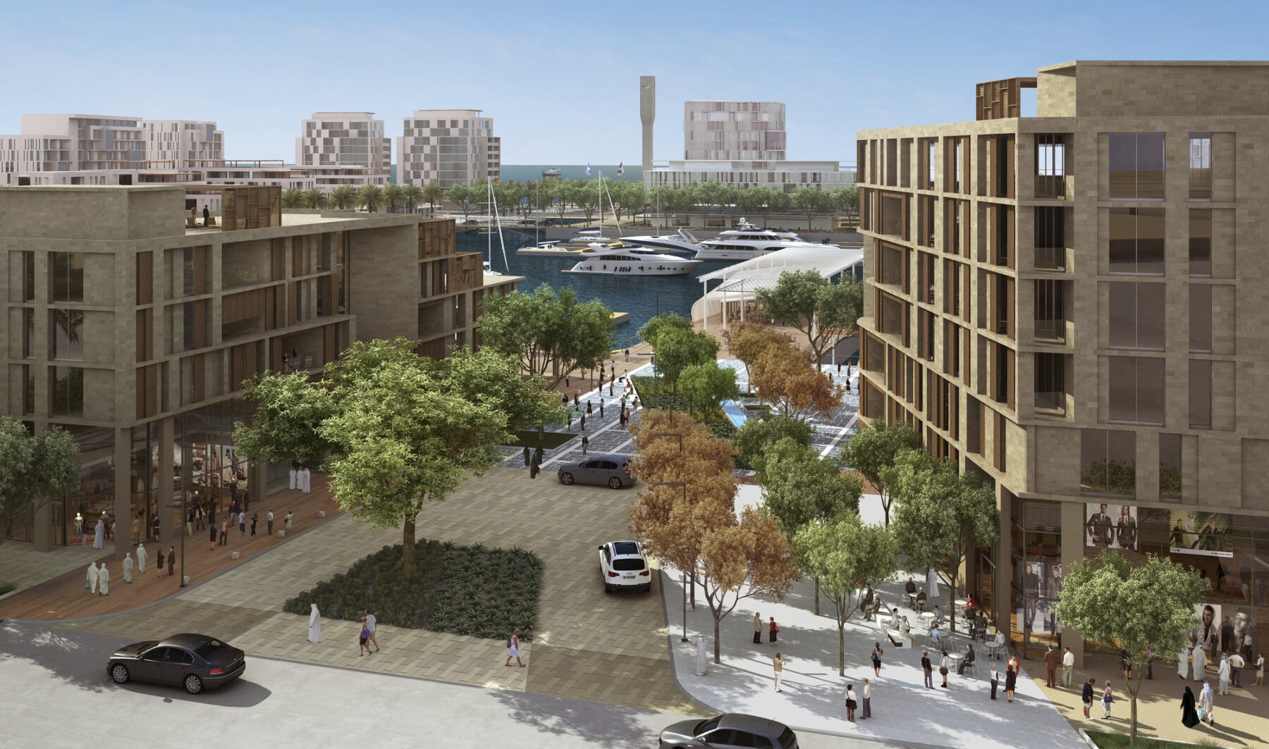 perspective rendering of Marina District Detailed Master Plan