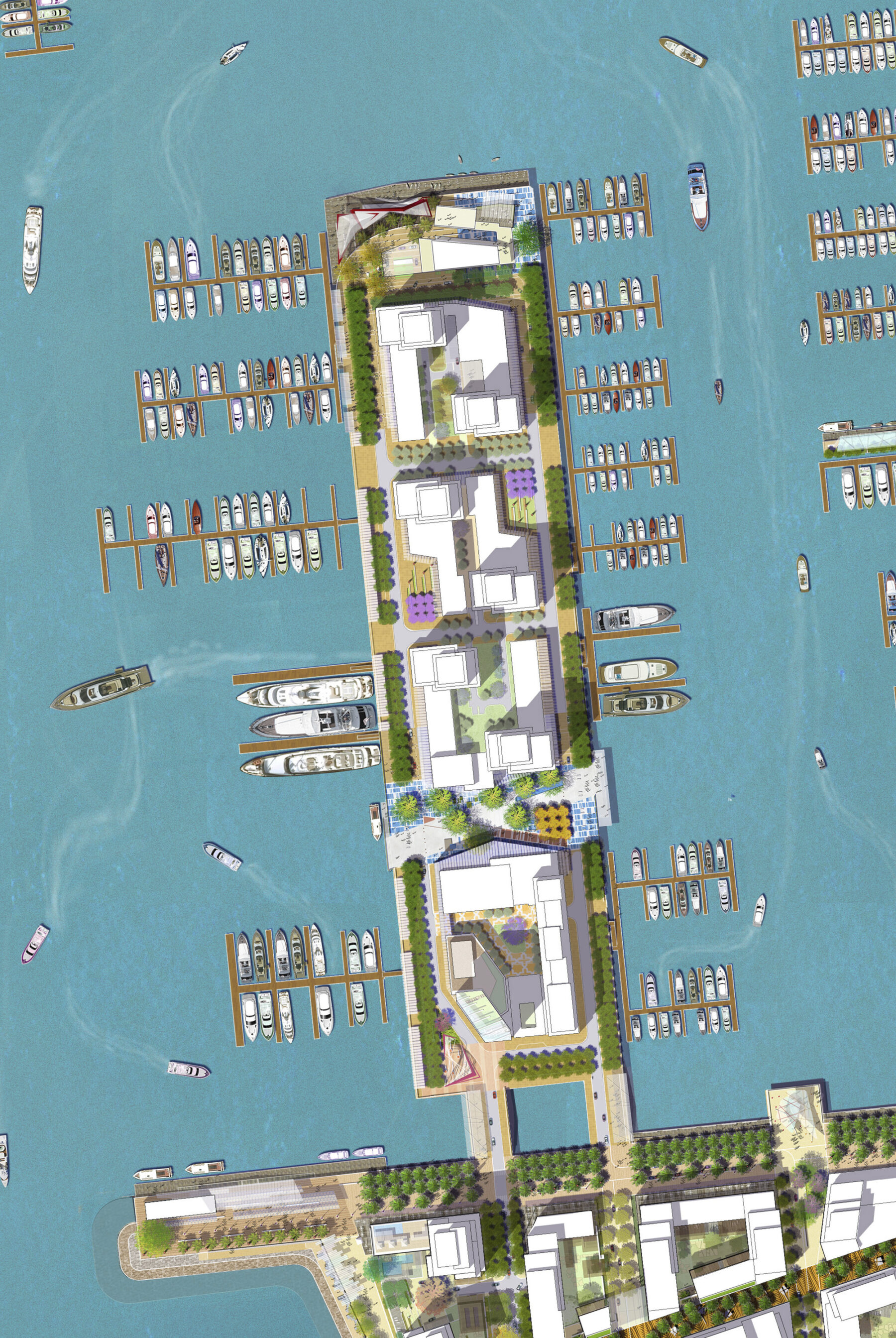 aerial rendering of Marina District Detailed Master Plan