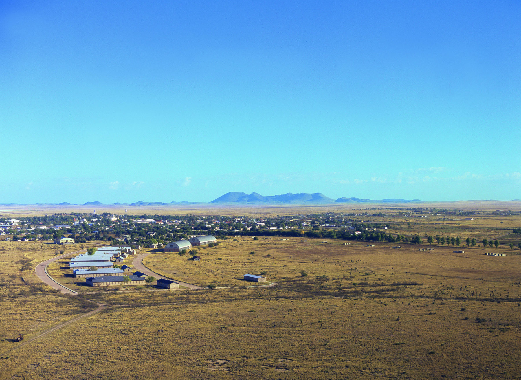 Exterior aerial view of Chinati Foundation