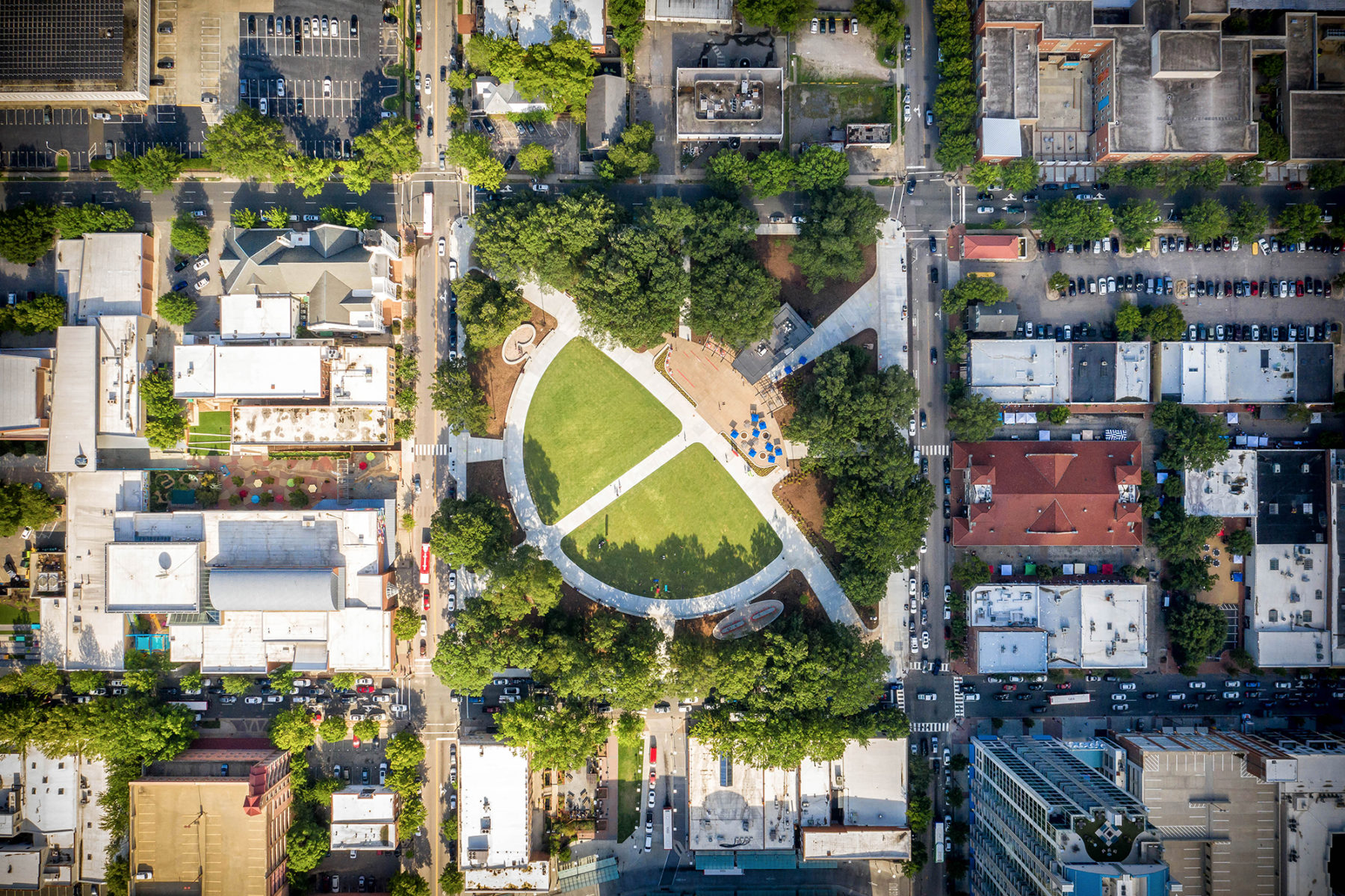 Aerial view of moore square