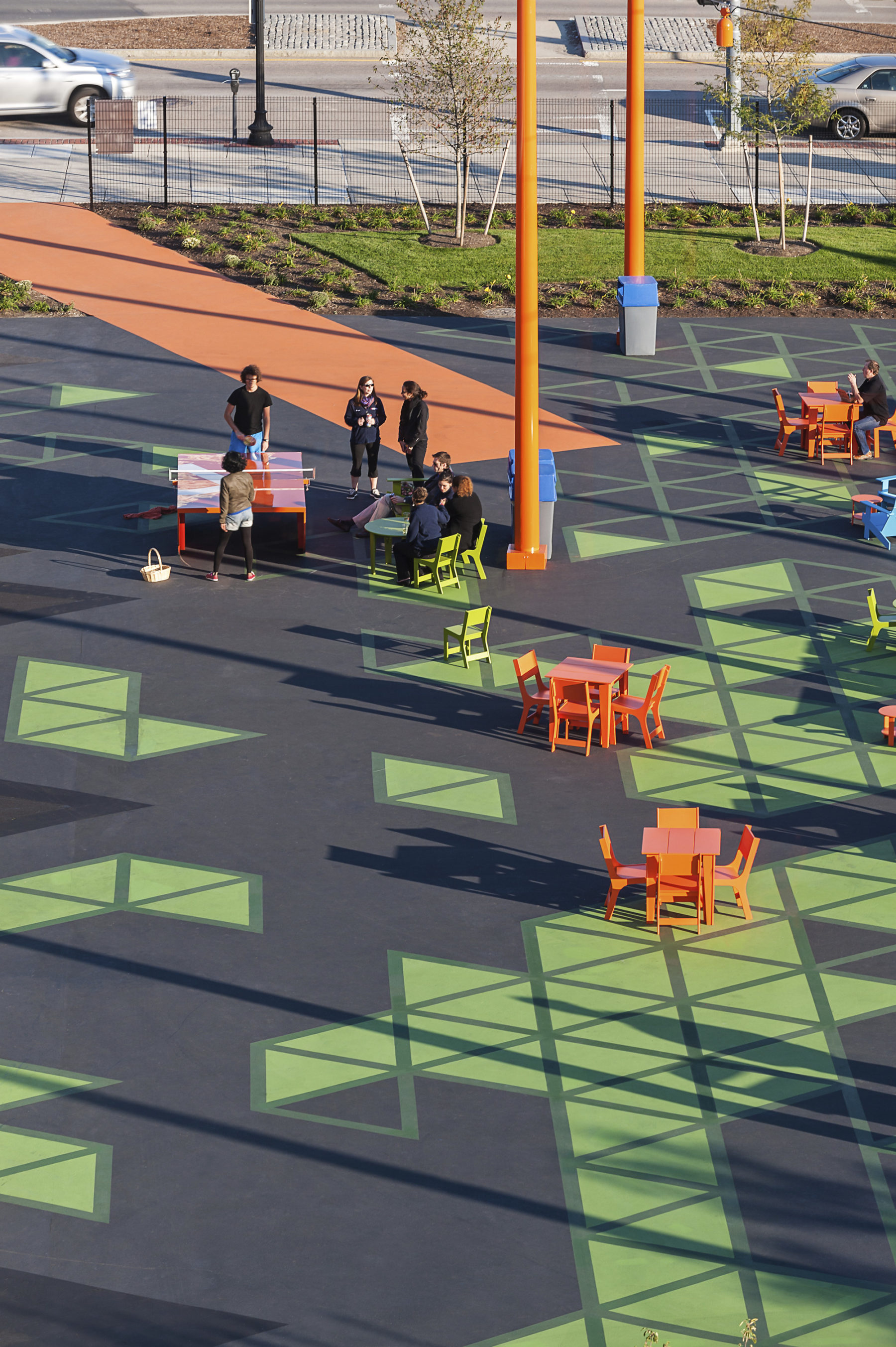 image of chairs and people on a lawn