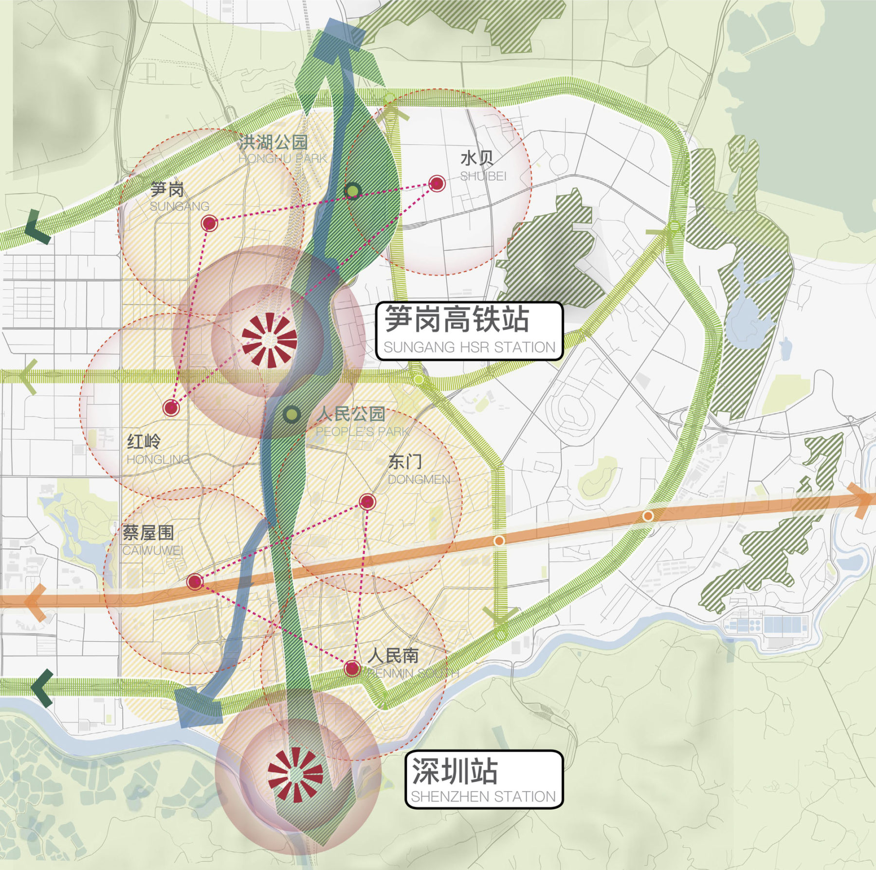 A diagram of the challenges facing the city from the original development