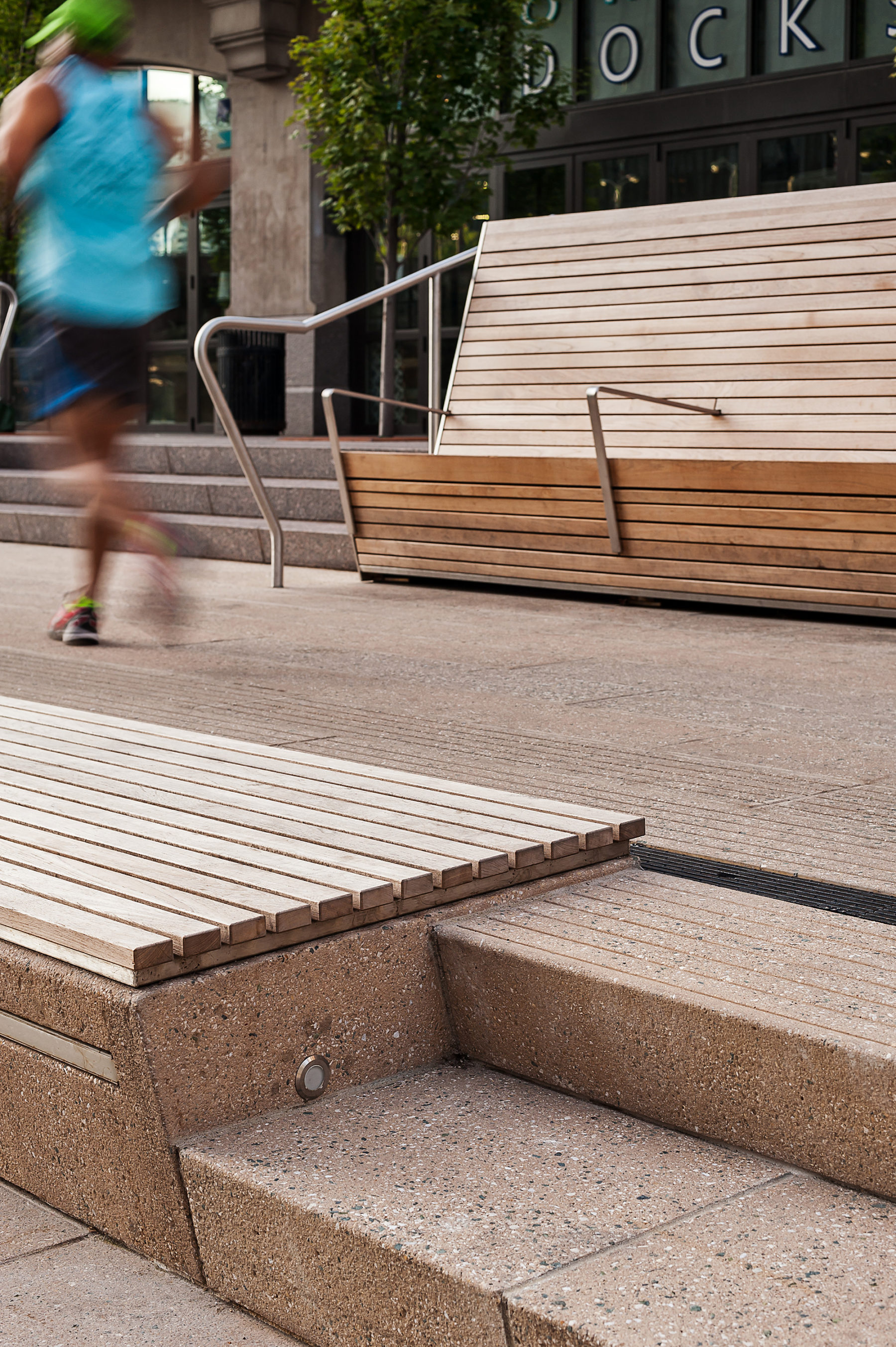 stairs and seating at riverwalk