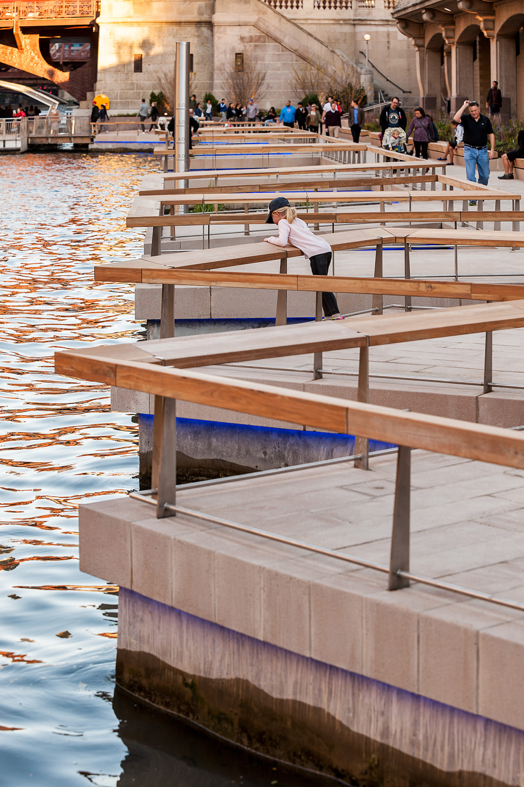 people standing at jetty