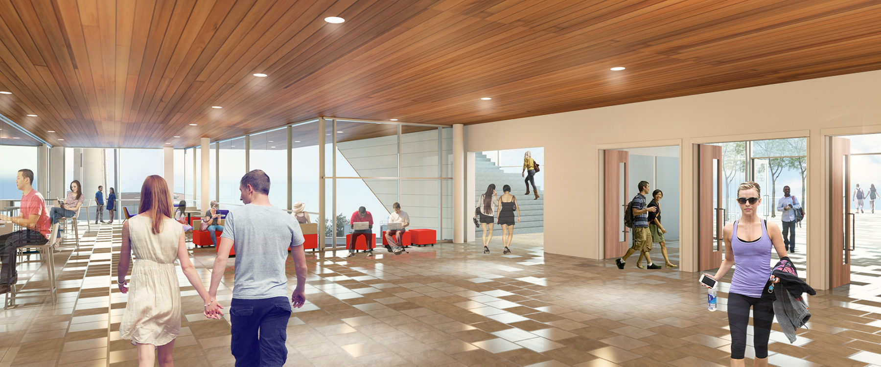 Interior rendering of the entry