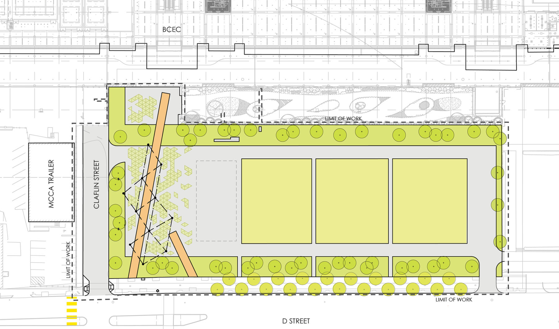 Plan drawing of the Lawn on D