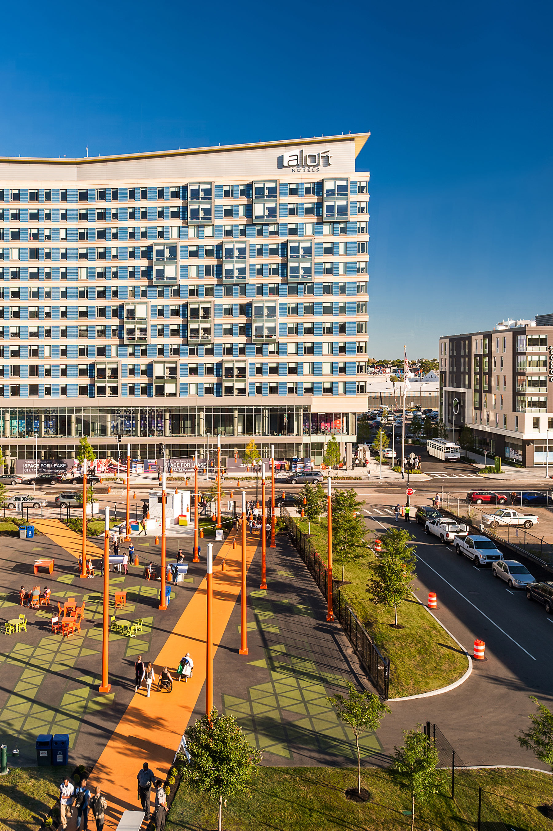 Photo from Lawn on D looking back at built hotel on D Street