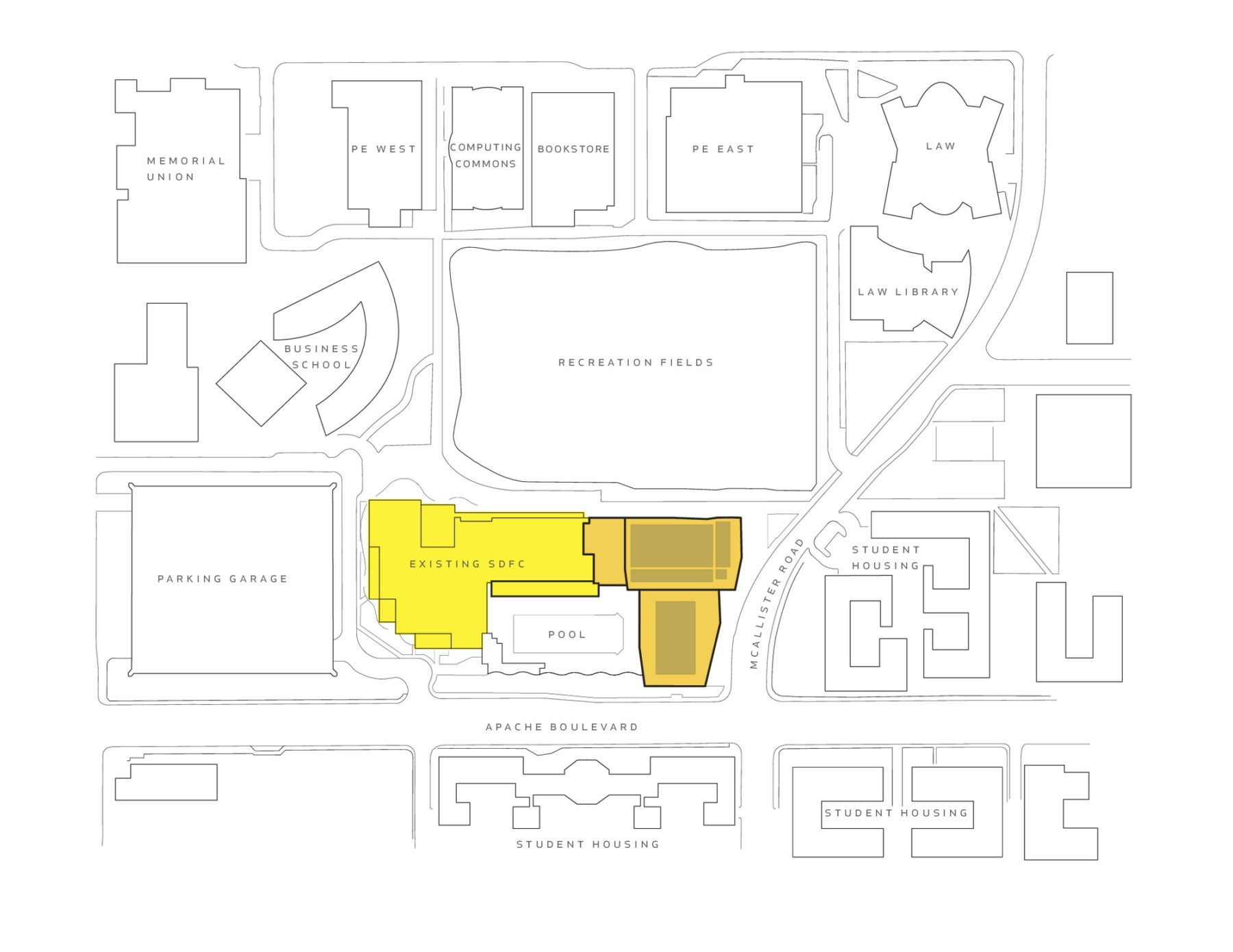 Campus map of fitness complex