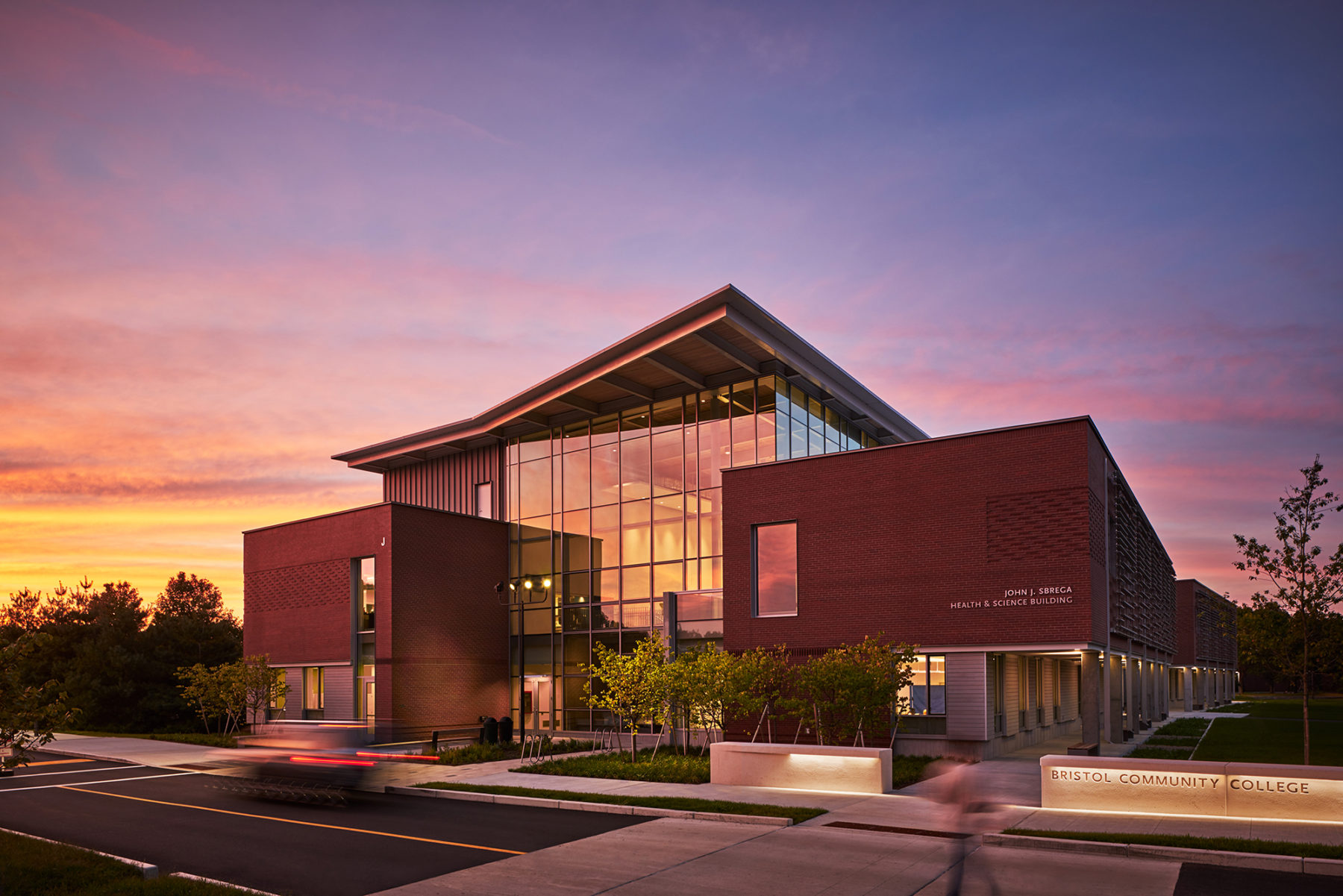 Image of exterior at dusk