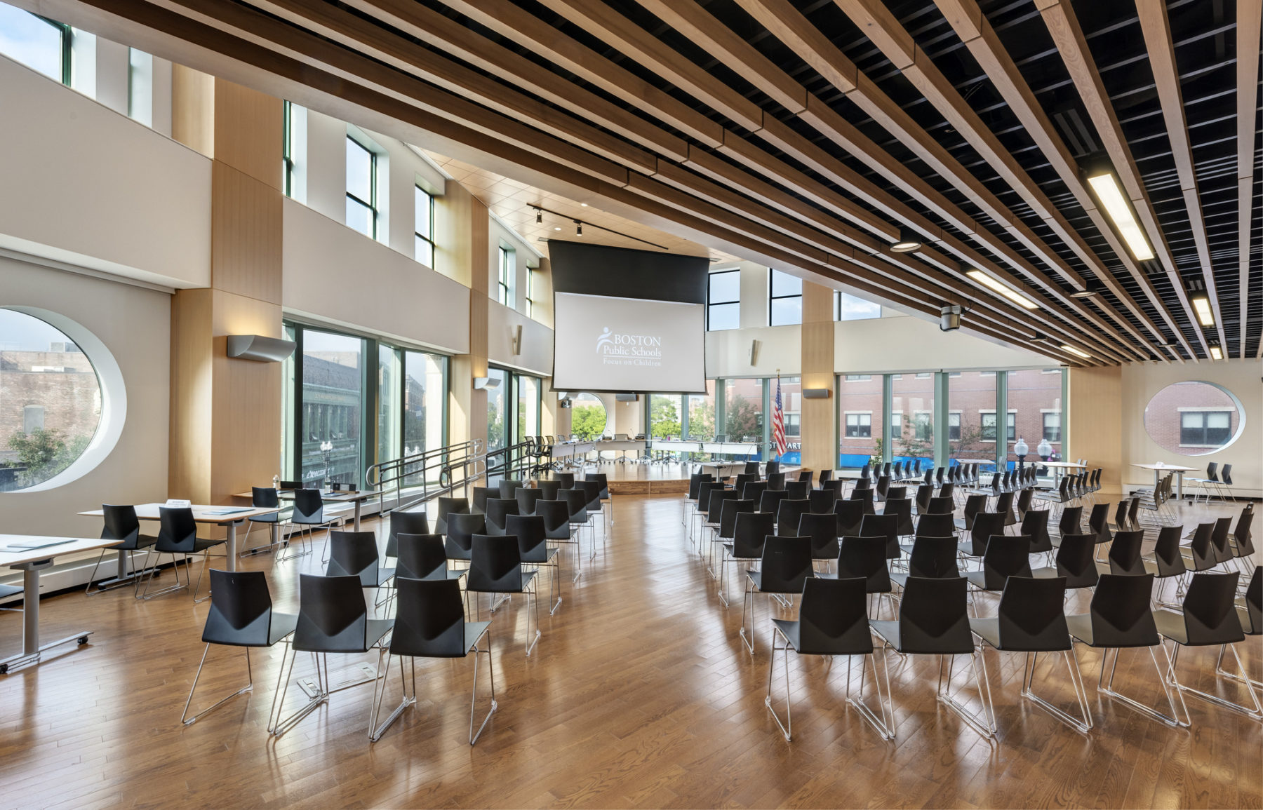 second floor open room with seating