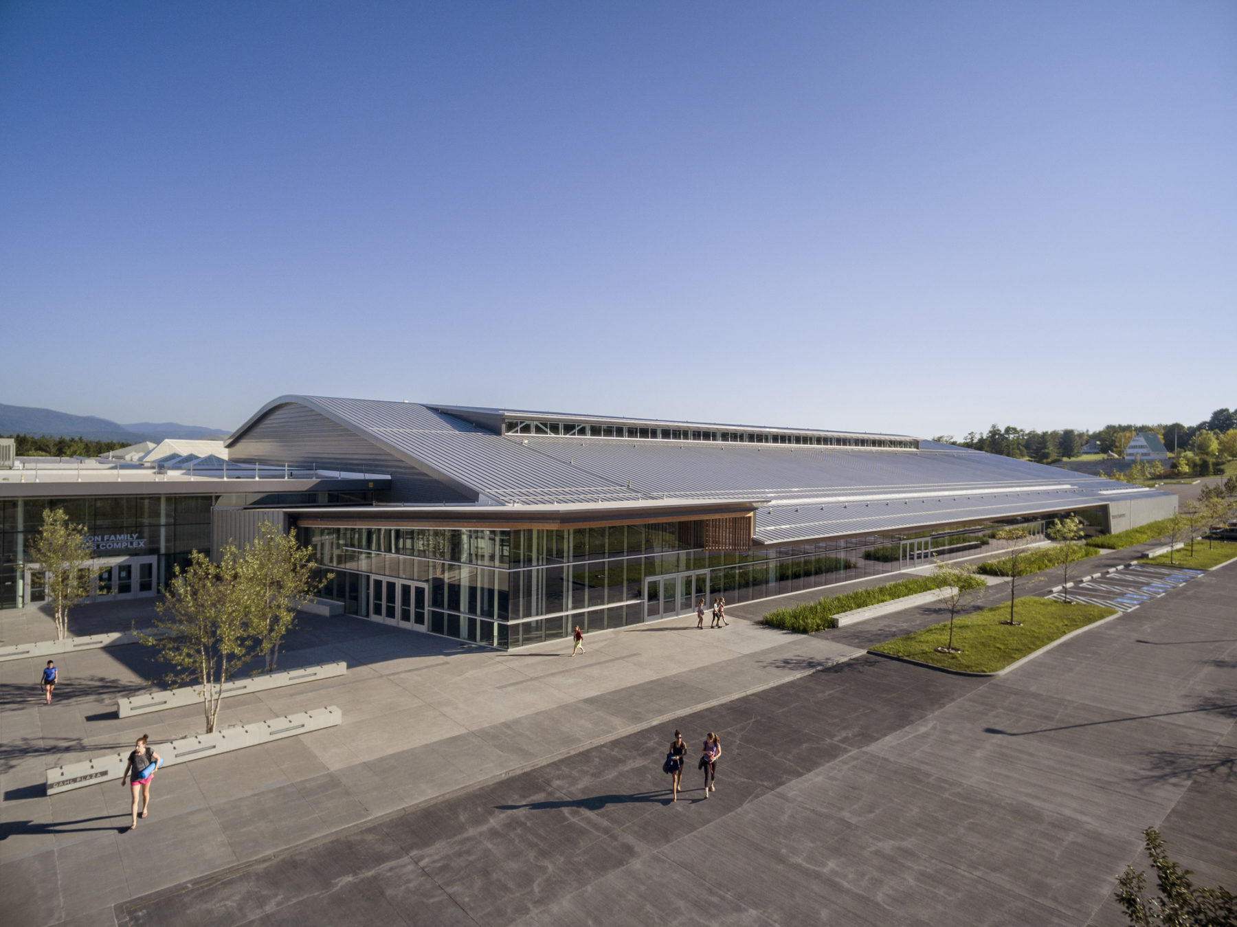 aerial shot of the building