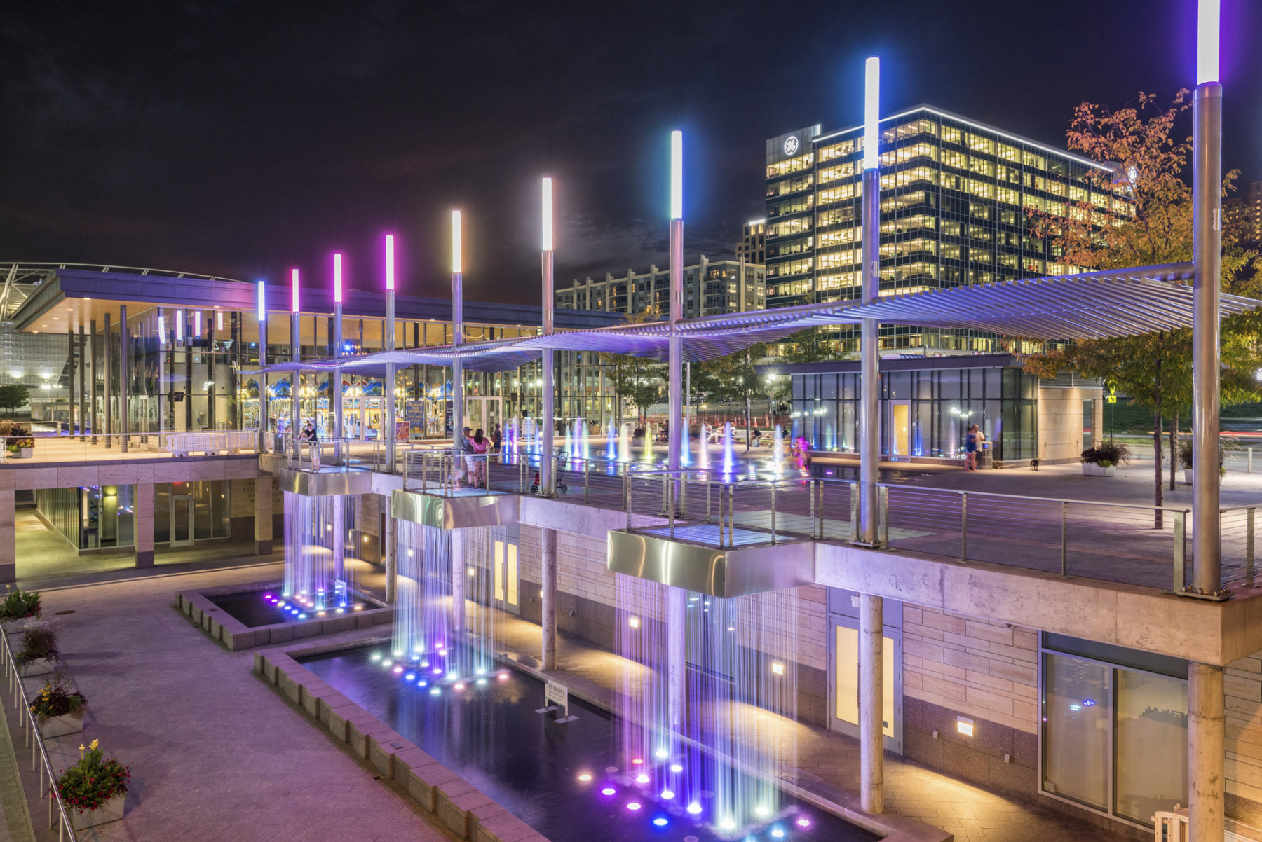 illuminated water features