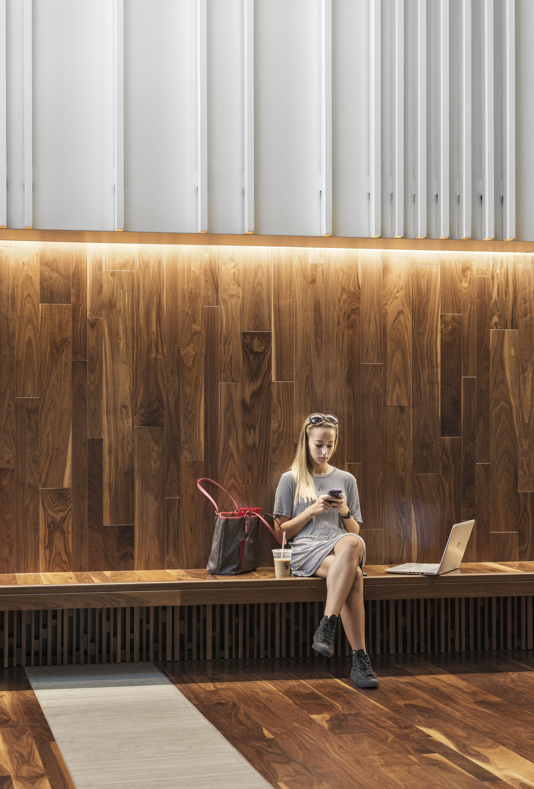 student sitting on bench