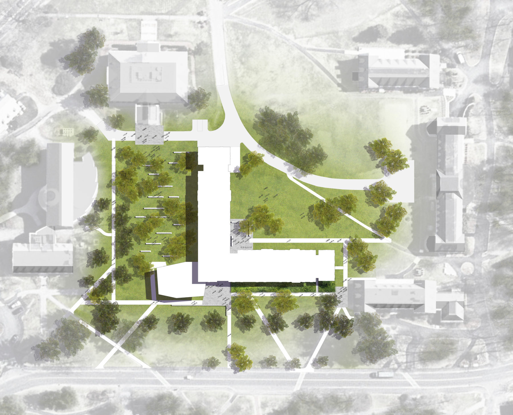 Overhead diagram of the Babson College Park Manor West/Schlesinger Innovation Center