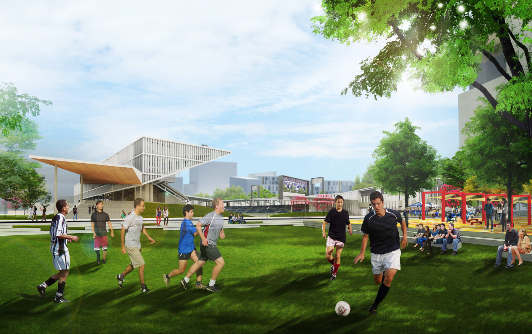rendering of playing fields