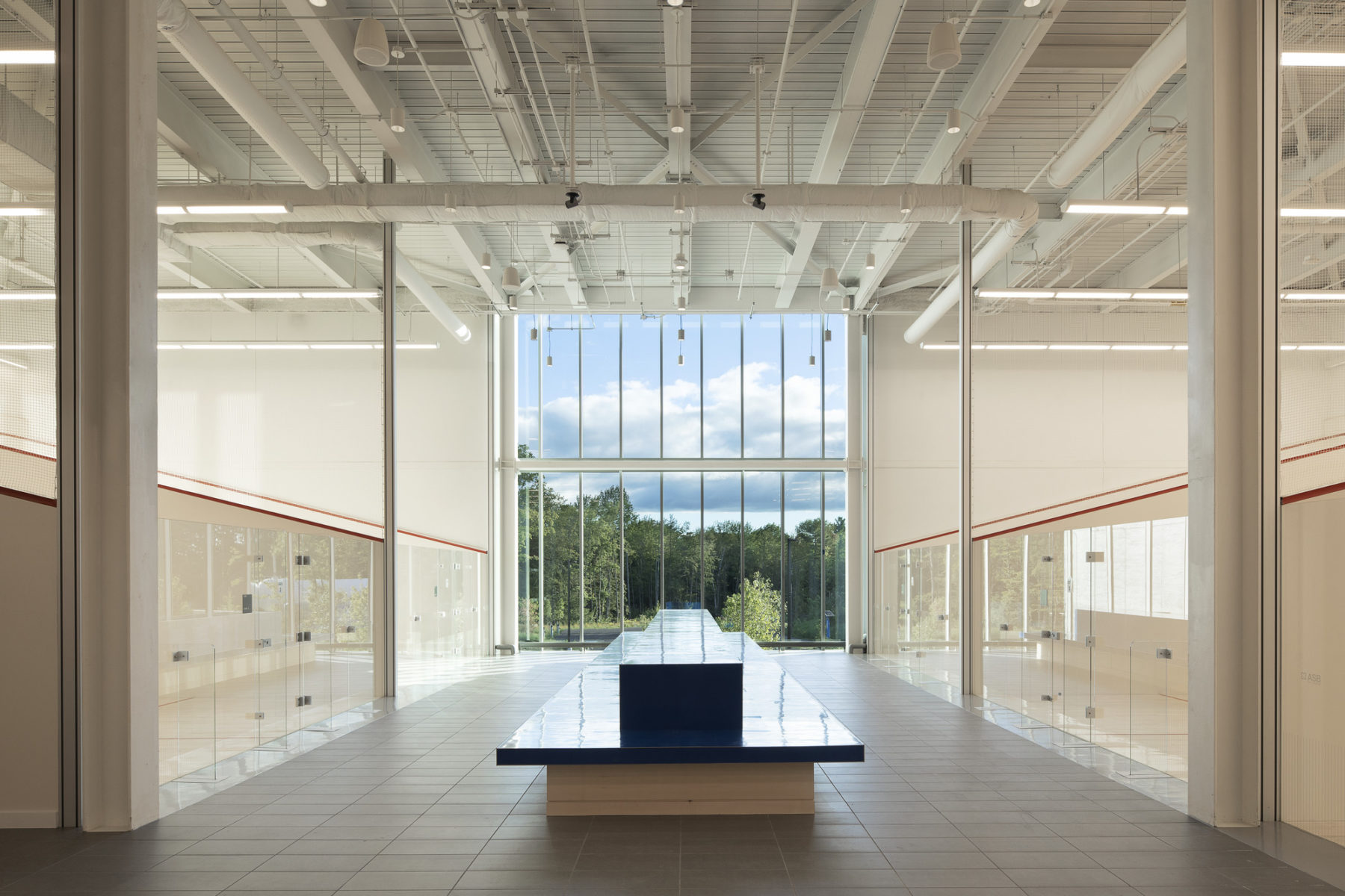 interior photo of squash courts