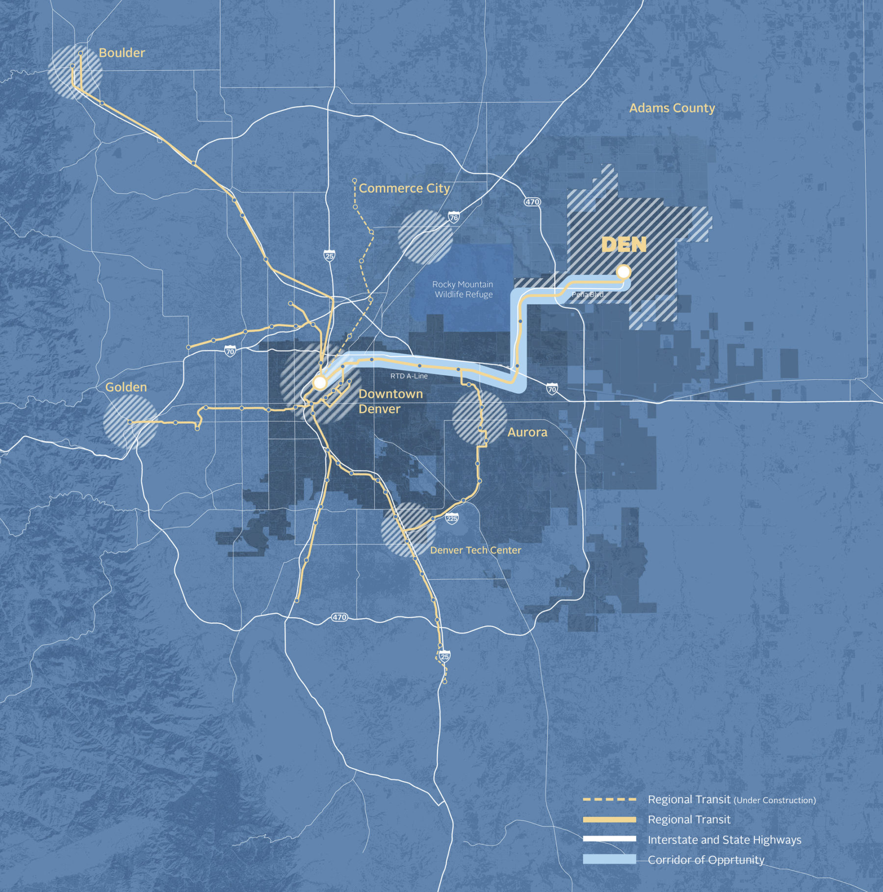 Diagram showing Denver Airport's site