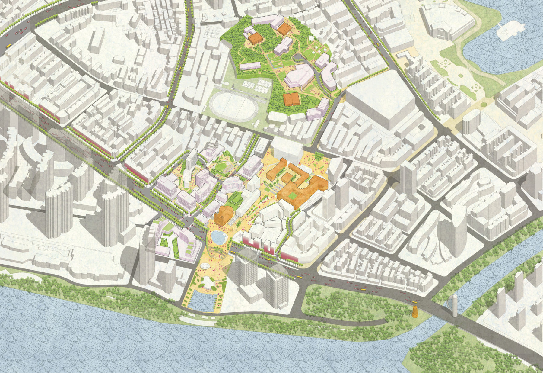 Aerial view of wuhu plan