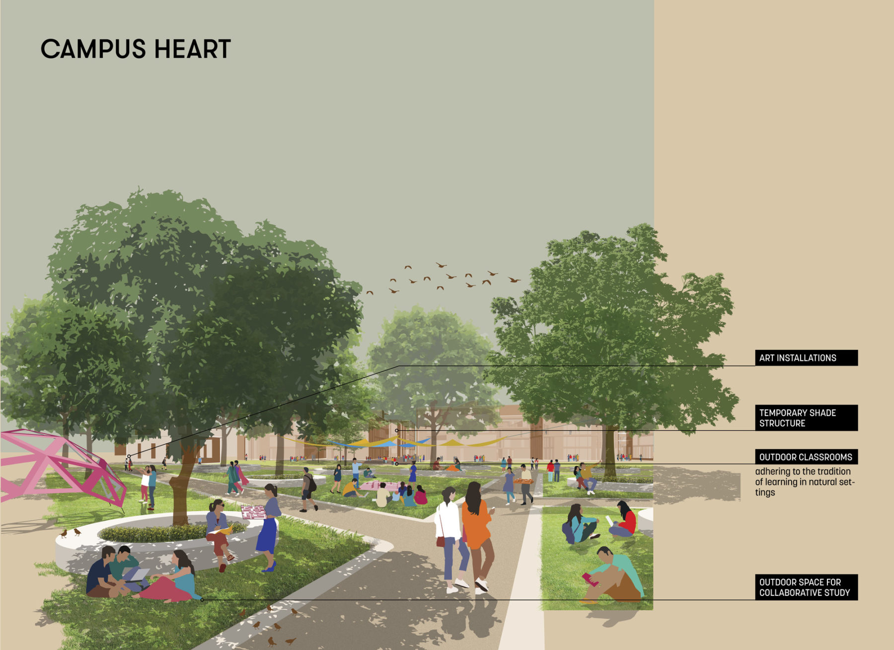Campus heart rendering